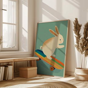 Bunny On Skateboard Poster