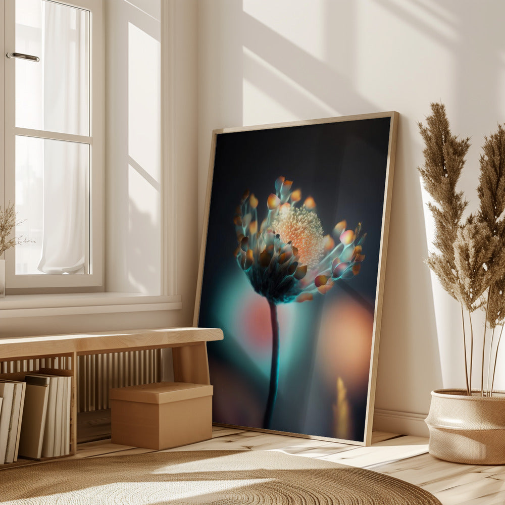 Colorful Glowing Flower Poster