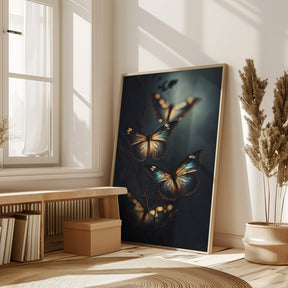 Glowing Butterflies Poster