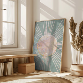 Sage Green Boho Sun Rays Poster