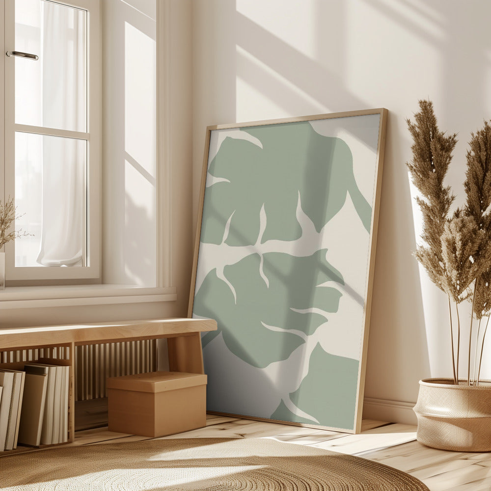 Monstera Sage Green Poster