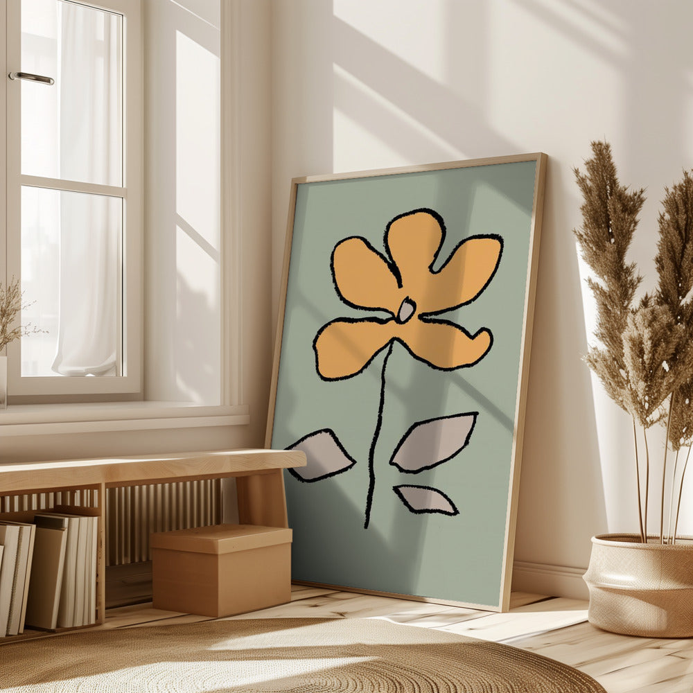 Flower Yellow and Green Poster