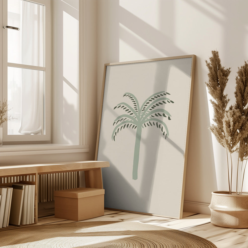 Palm Beige and Green Poster