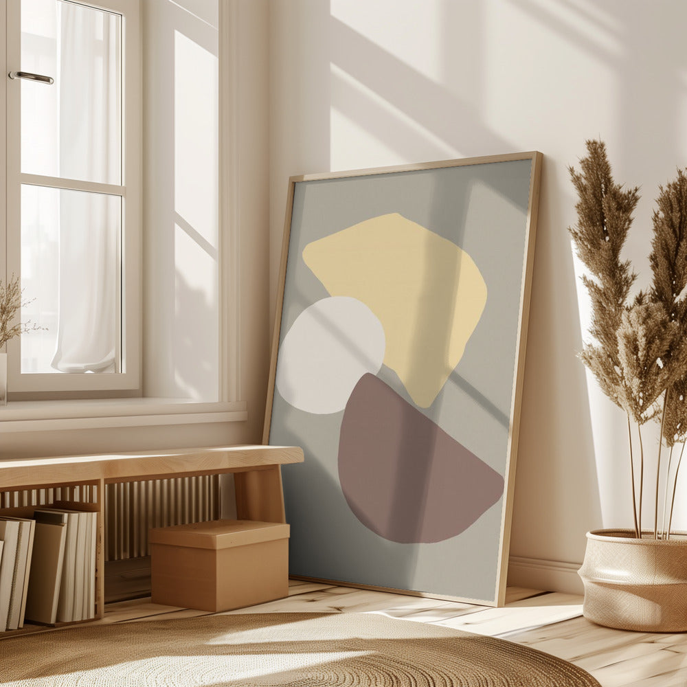 Geometrical Fields Yellow Poster