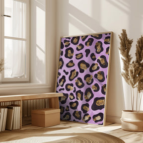 Gold leopard print pink Poster