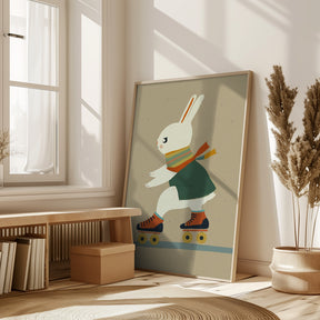 Inline Skating Bunny Poster