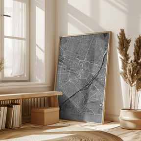 Gray vintage map of Munich downtown Germany Poster