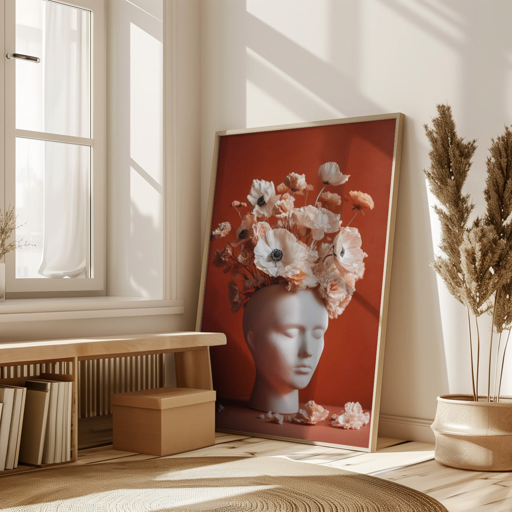 White Head Vase Poster