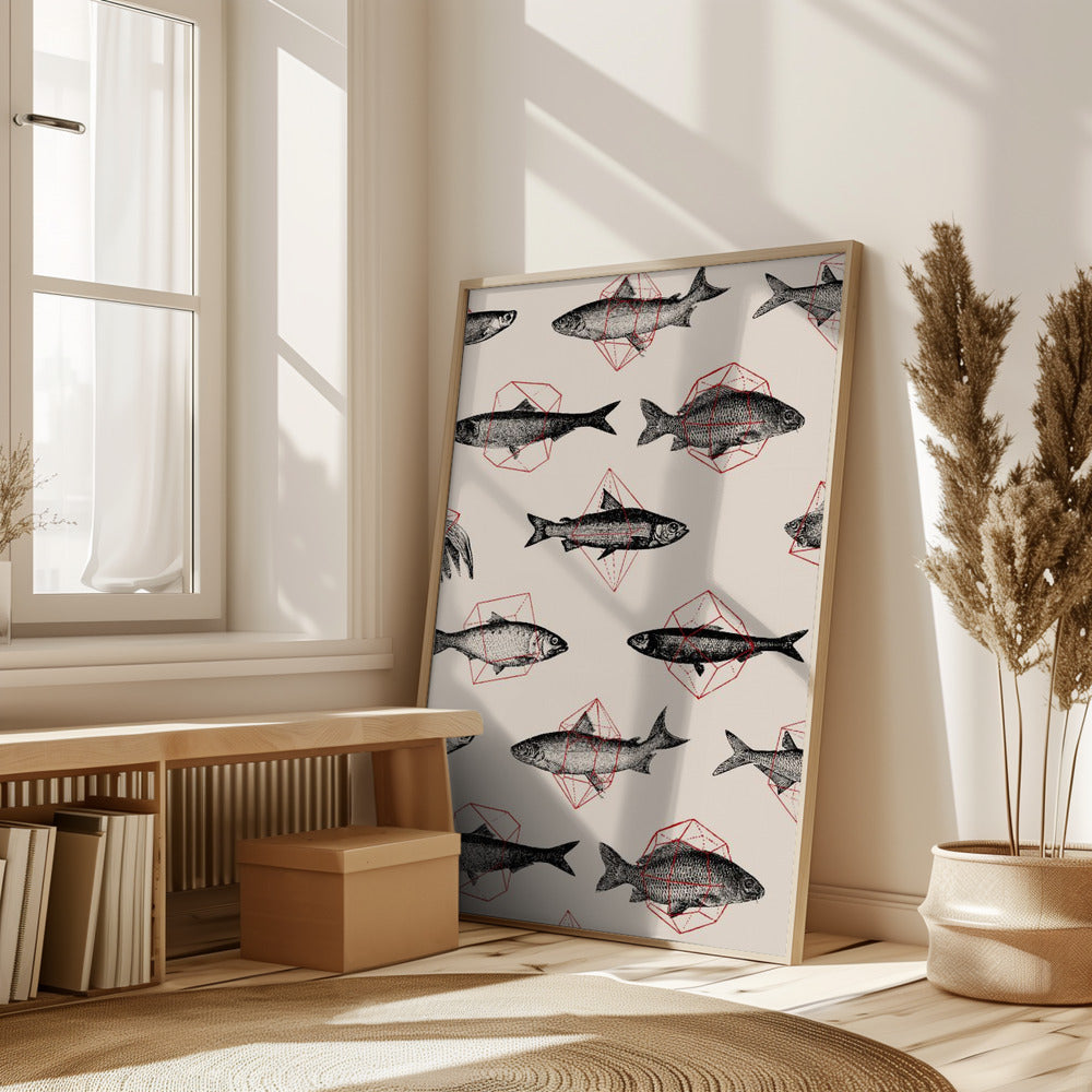 Fishes In Geometrics Nº4 Poster