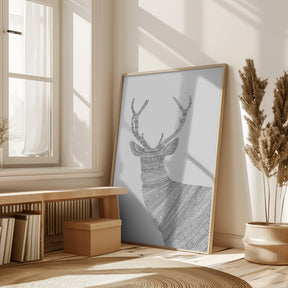 Stag Grey Poster