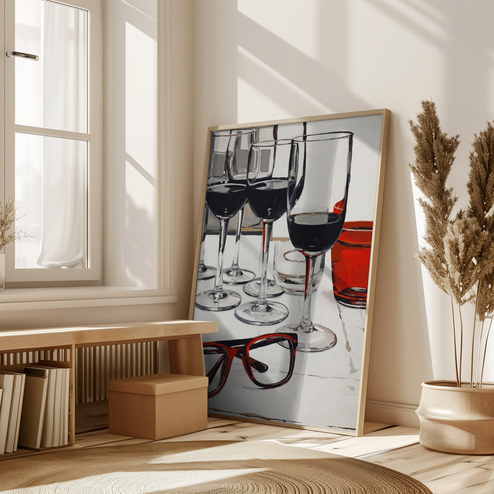 Still Life With Red Glasses Poster