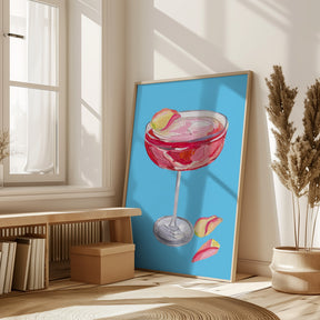 Sparkling Rose Gin Cocktail Poster