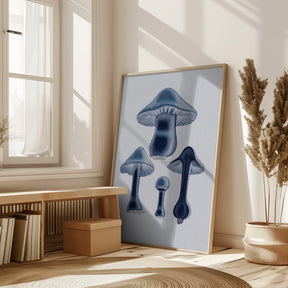 Agaricus Bulbosus - Blue Poster