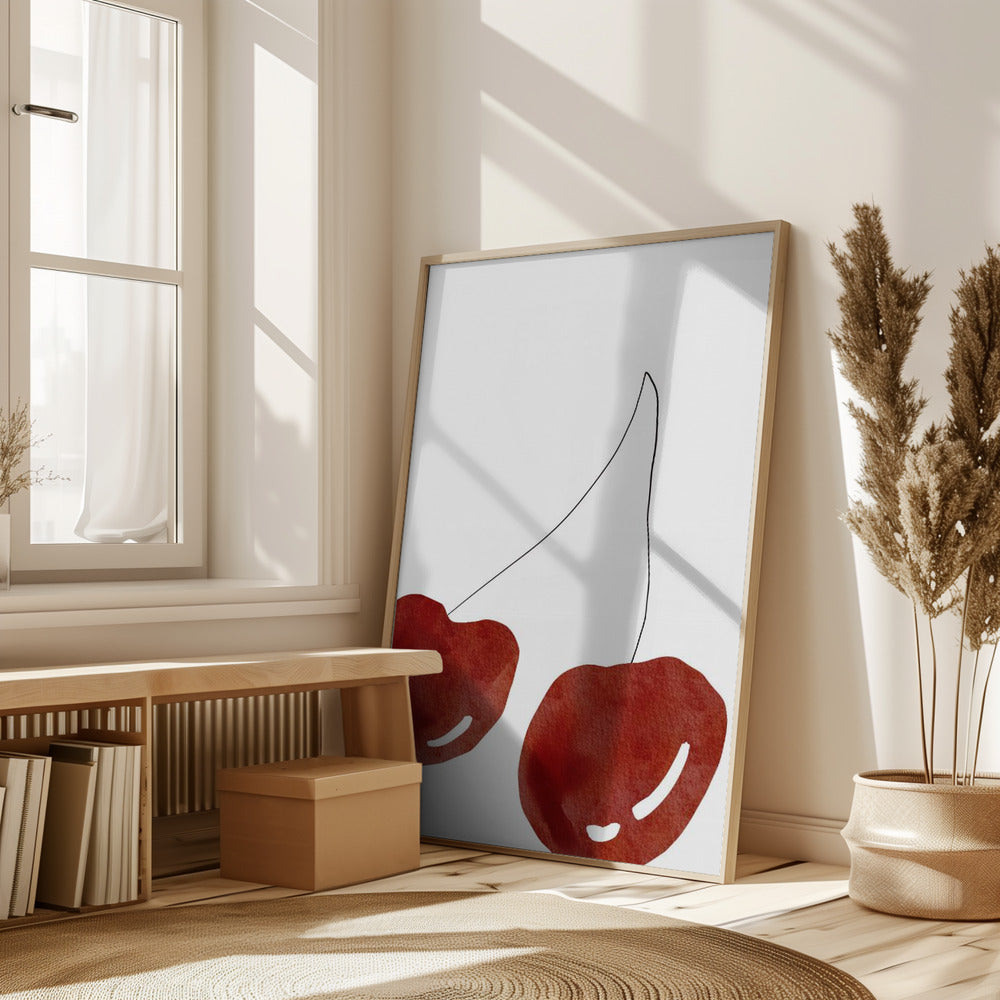 Isolated Cherries Poster