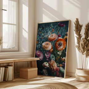 Flowers And Mosaic Poster