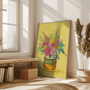 Flowers In a vintage Honey Can Poster