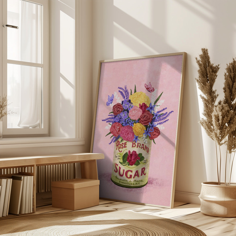 Flowers In a vintage Can Poster