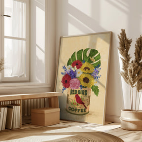 Flowers In a Vintage Coffee Can Poster