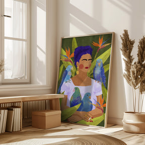 Frida and birds Poster