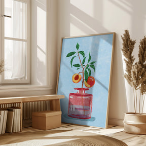 Peach Tree in Vase Poster