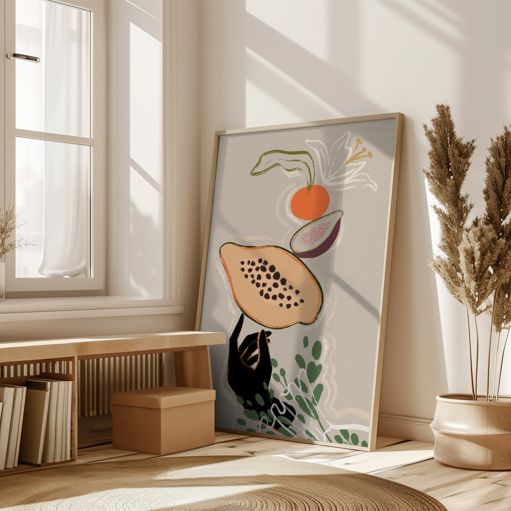 Balancing Fruits Poster