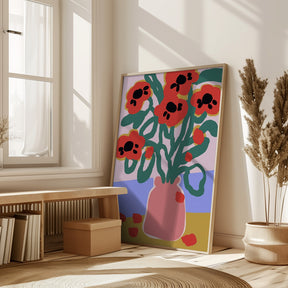 Poppy In Pink Vase Poster