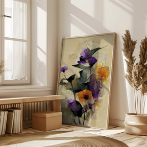 Purple Dry Flowers Poster