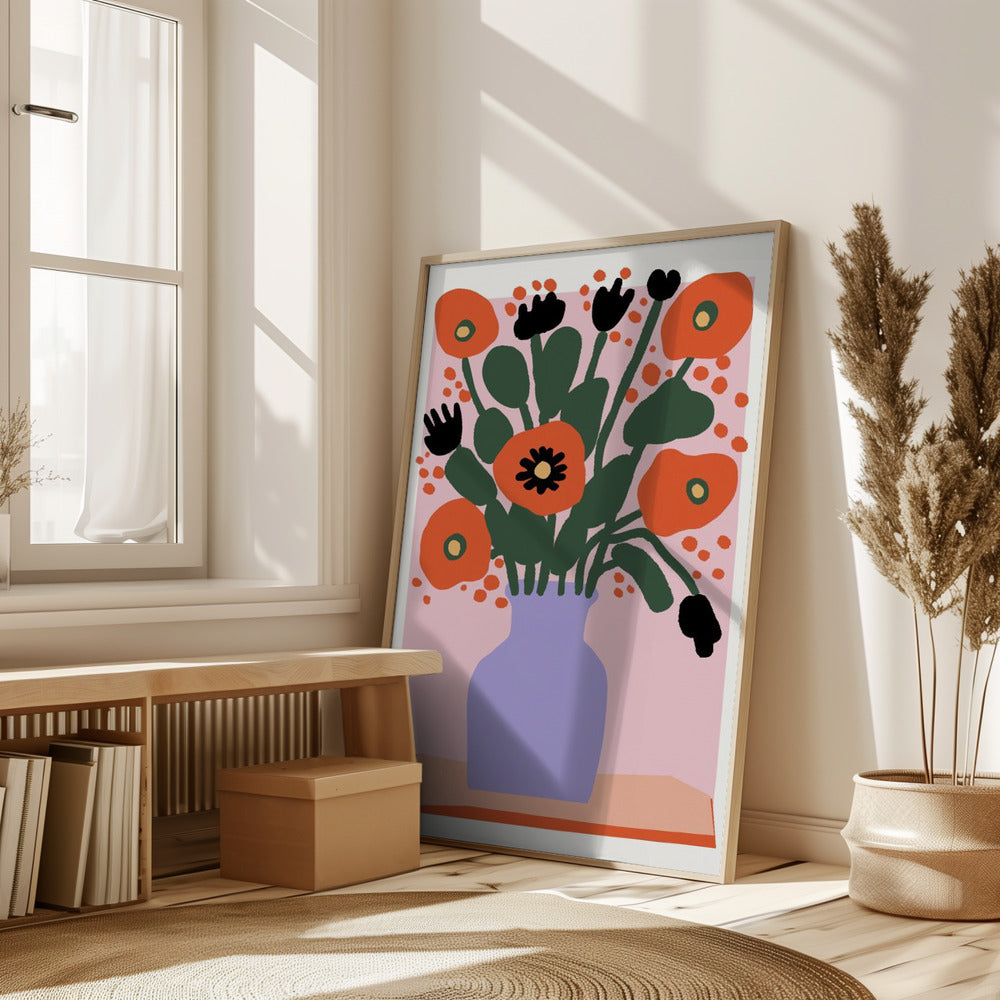 Poppy In Purple Vase Poster