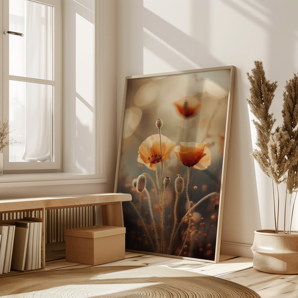 Poppy In Morning Sun Poster