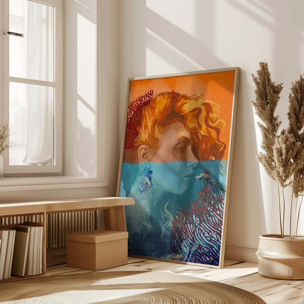 Sualtinda Mercanli Kiz Poster