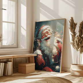 Laughing Santa Poster