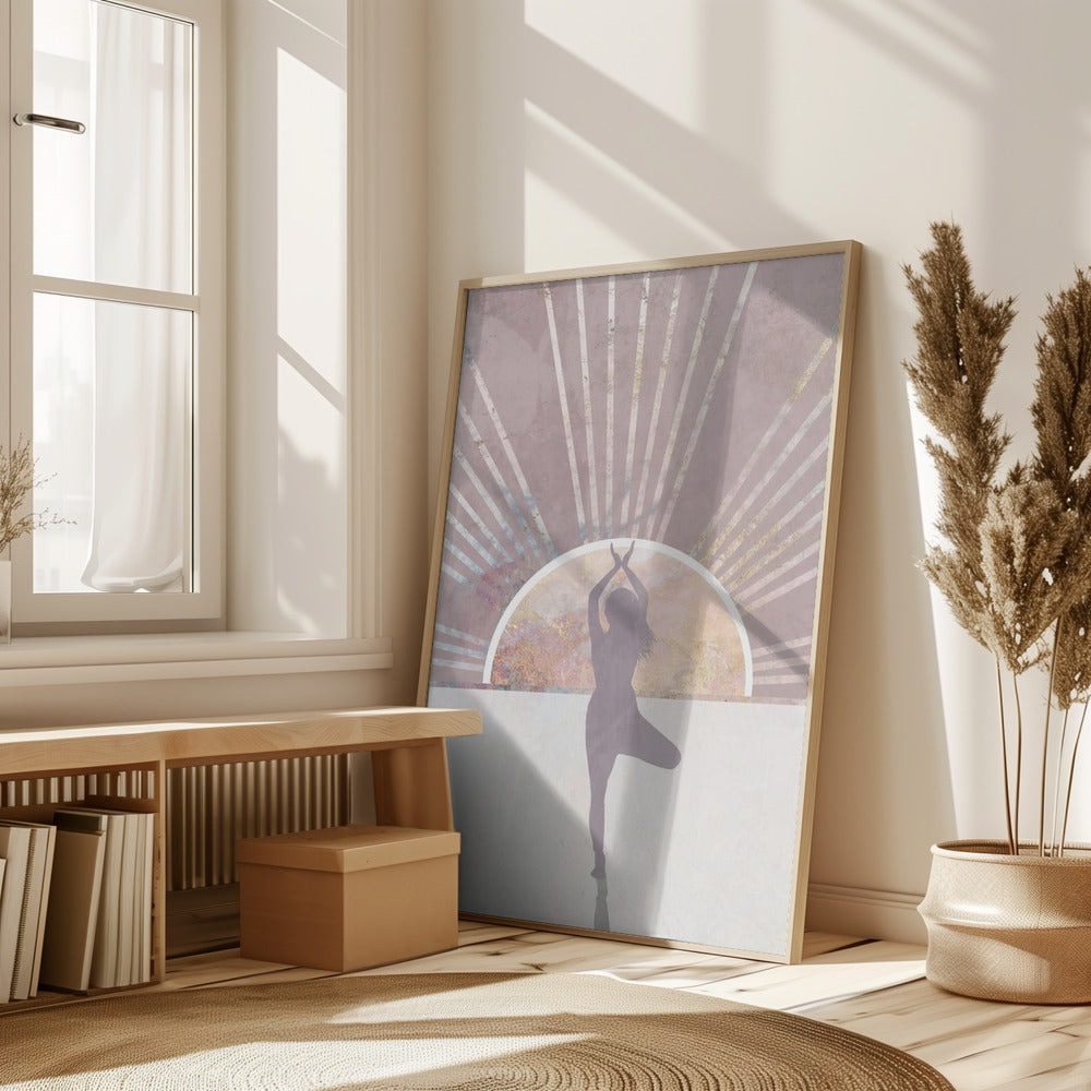 Pink Gold Sun Yoga 1 Poster