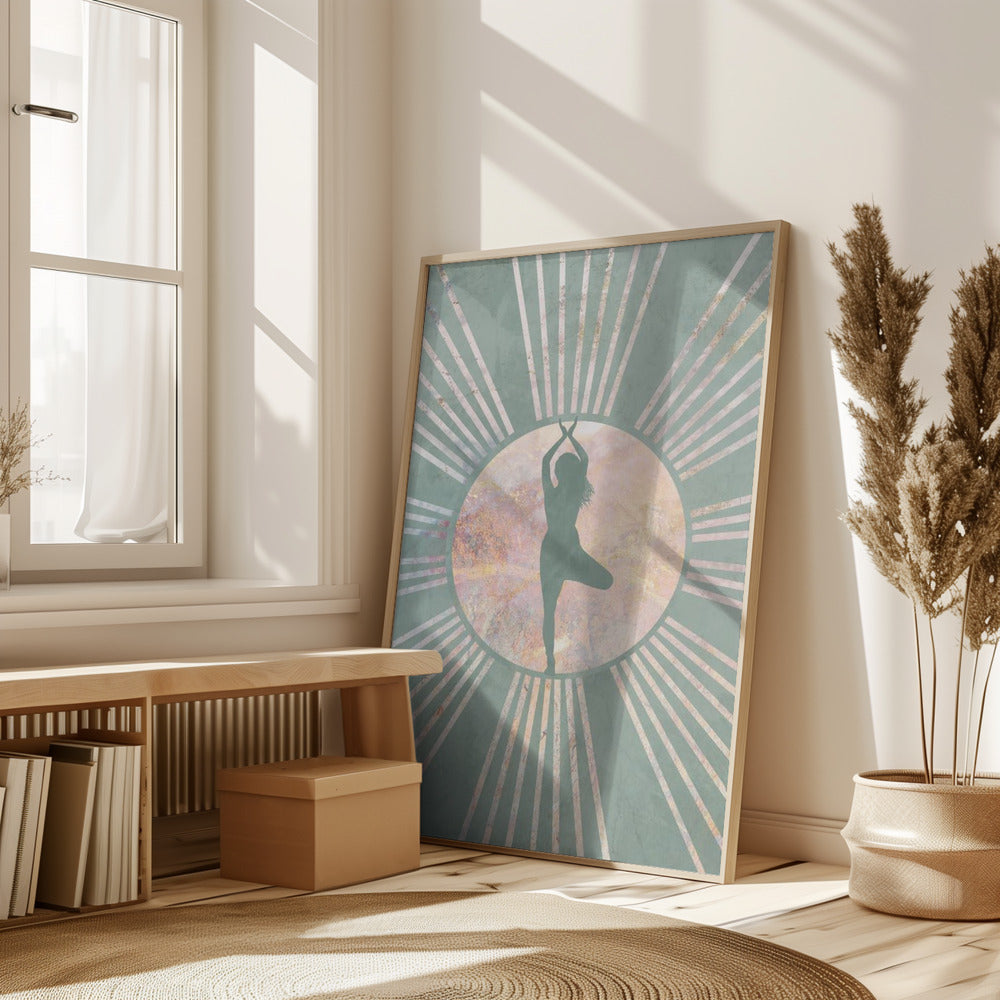 Yoga Boho Sun Green 1 Poster