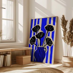 Striped Still Life Blue Poster