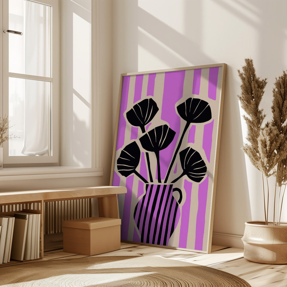 Stripes Still Life Purple Poster