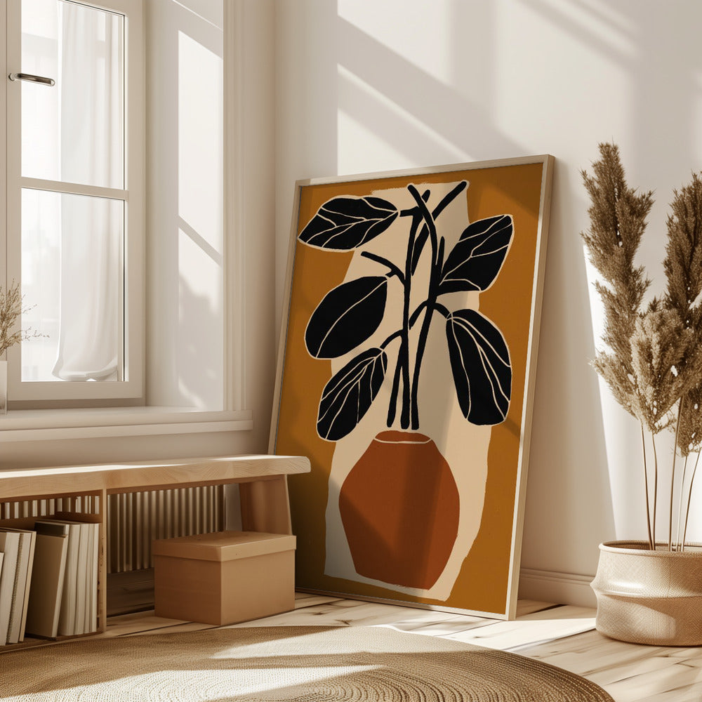 Ochre Still Life No 1 Poster