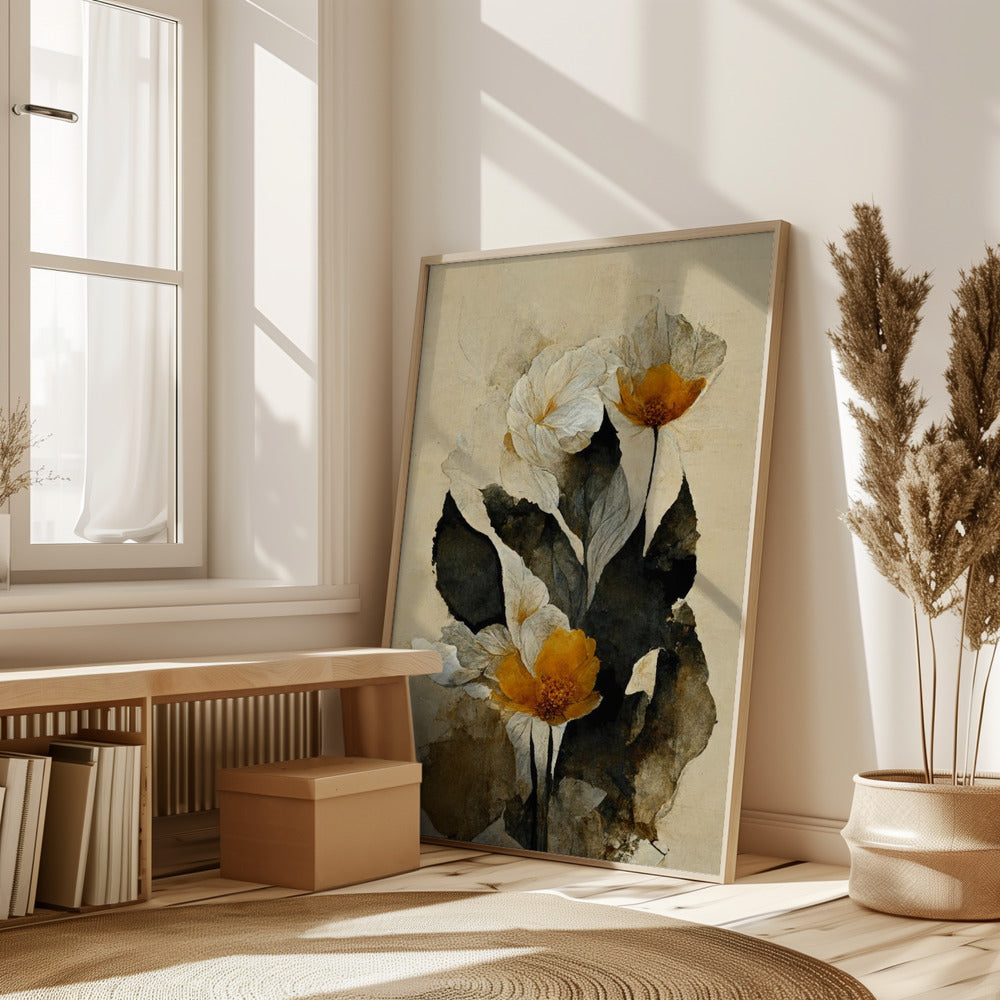 Yellow Paper Flowers Poster