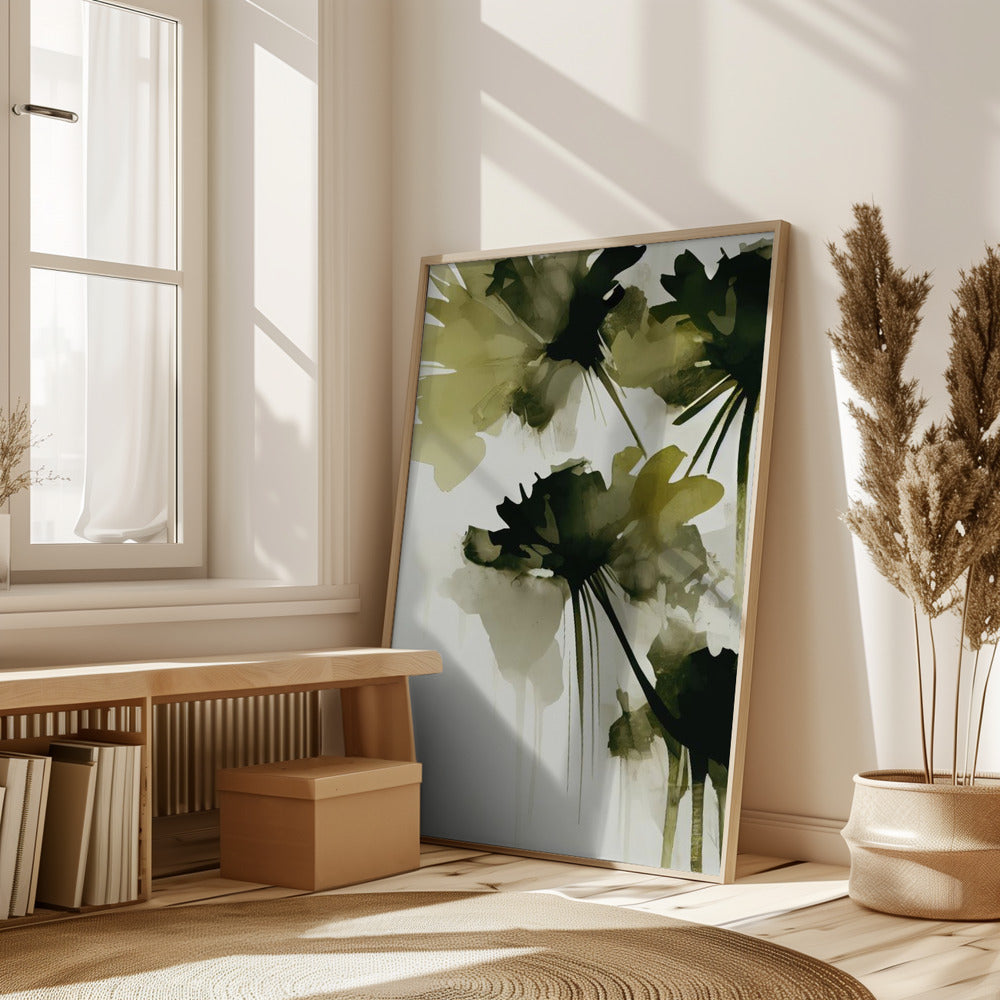 Green Flowers Poster