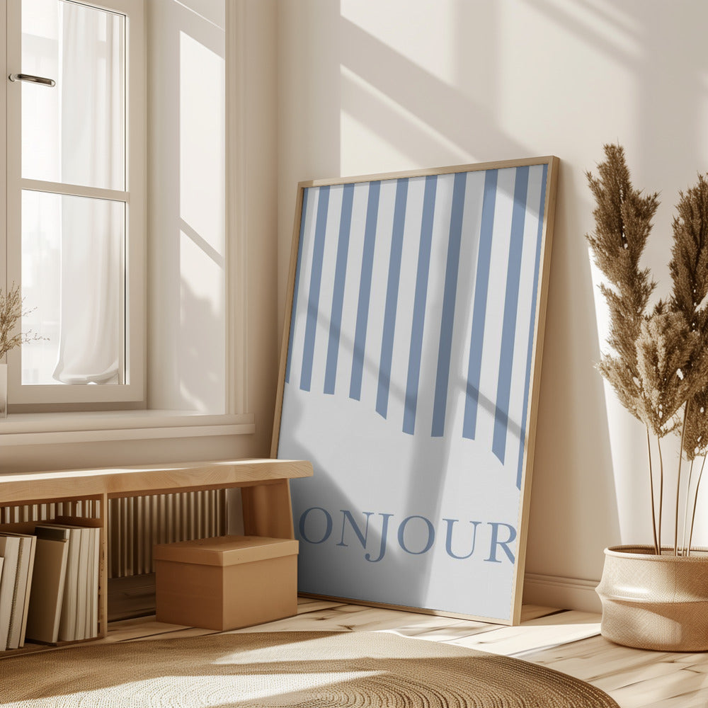 Bonjour Stripes Poster