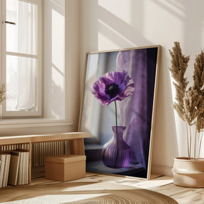 Purple Poppy In Vase Poster