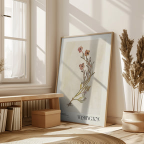 Watercolor print collection. Flower market - Washington Poster