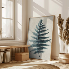 Teal watercolor fern 5 Poster