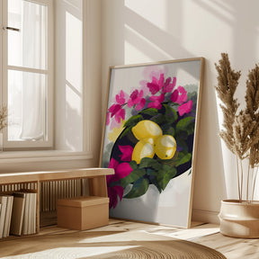 Bougainvillea and lemons Poster