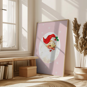 Pink Santa Claus Father Christmas Poster