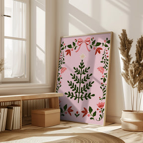 Pink Christmas Tree Poster