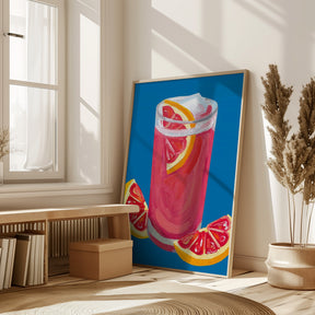 Grapefruit Paloma Blue Poster