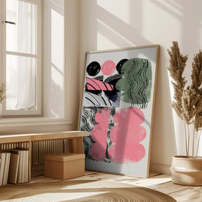 Abstract Shape Collage In Pink Poster