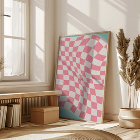 Pink Checker Cloth Poster