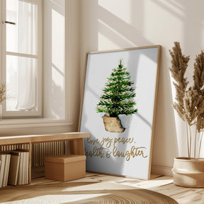 Cozy Christmas tree with holiday wishes Poster