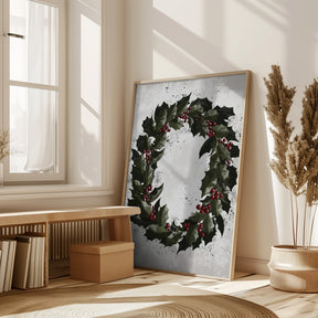 Splatters holly wreath Poster